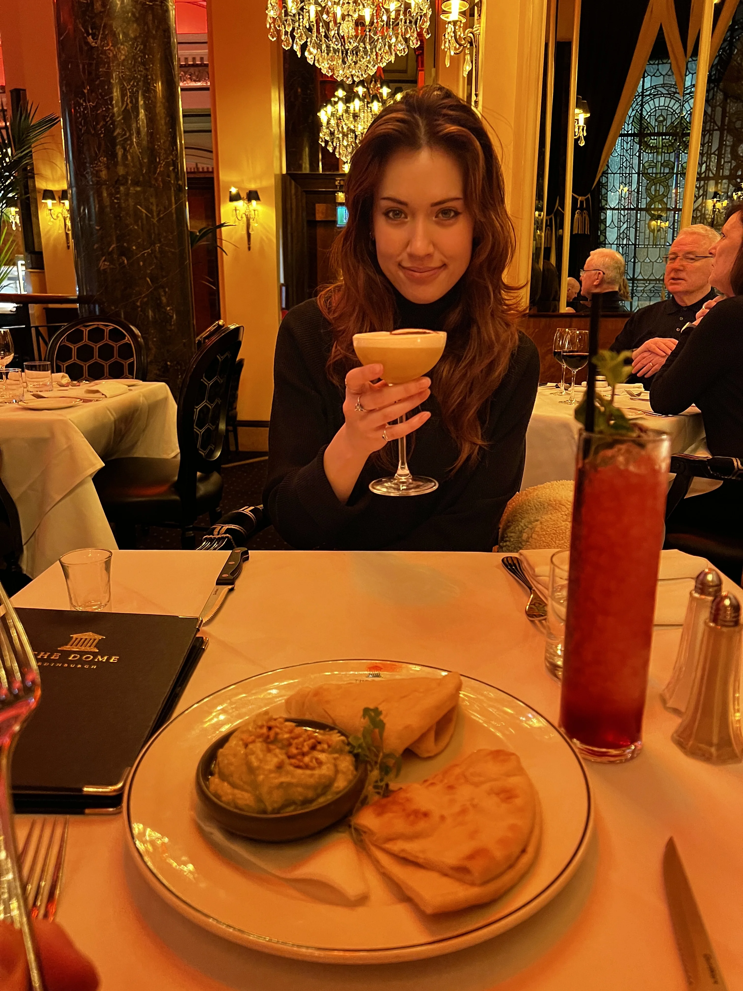 Talli with her drink